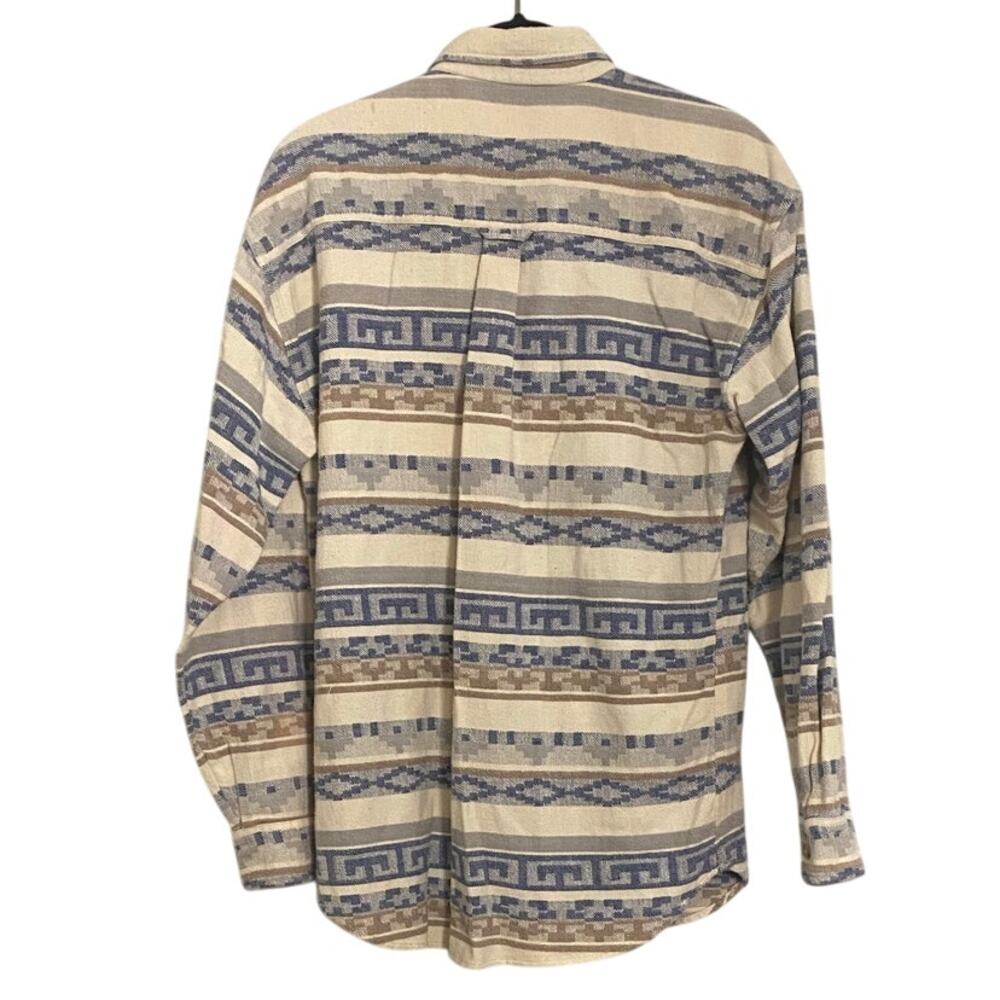 Array‎ Men’s Southwestern Aztec Button Down Shirt Medium Cotton Long Sleeve Cozy - Picture 2 of 7